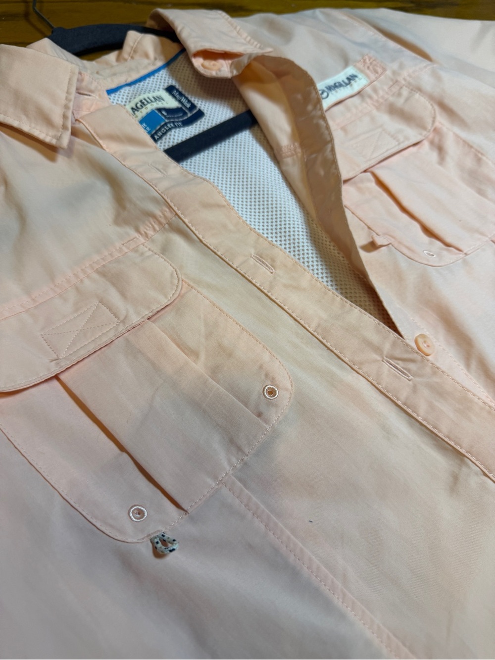 Magellan Outdoors Women’s Peach Short Sleeve Button up Size Small - Picture 2 of 15